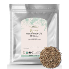 Starwest Nettle Root Organic dried 1 lb bag - front view