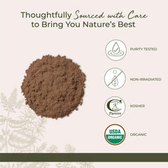 Close-up of brown oak bark powder texture