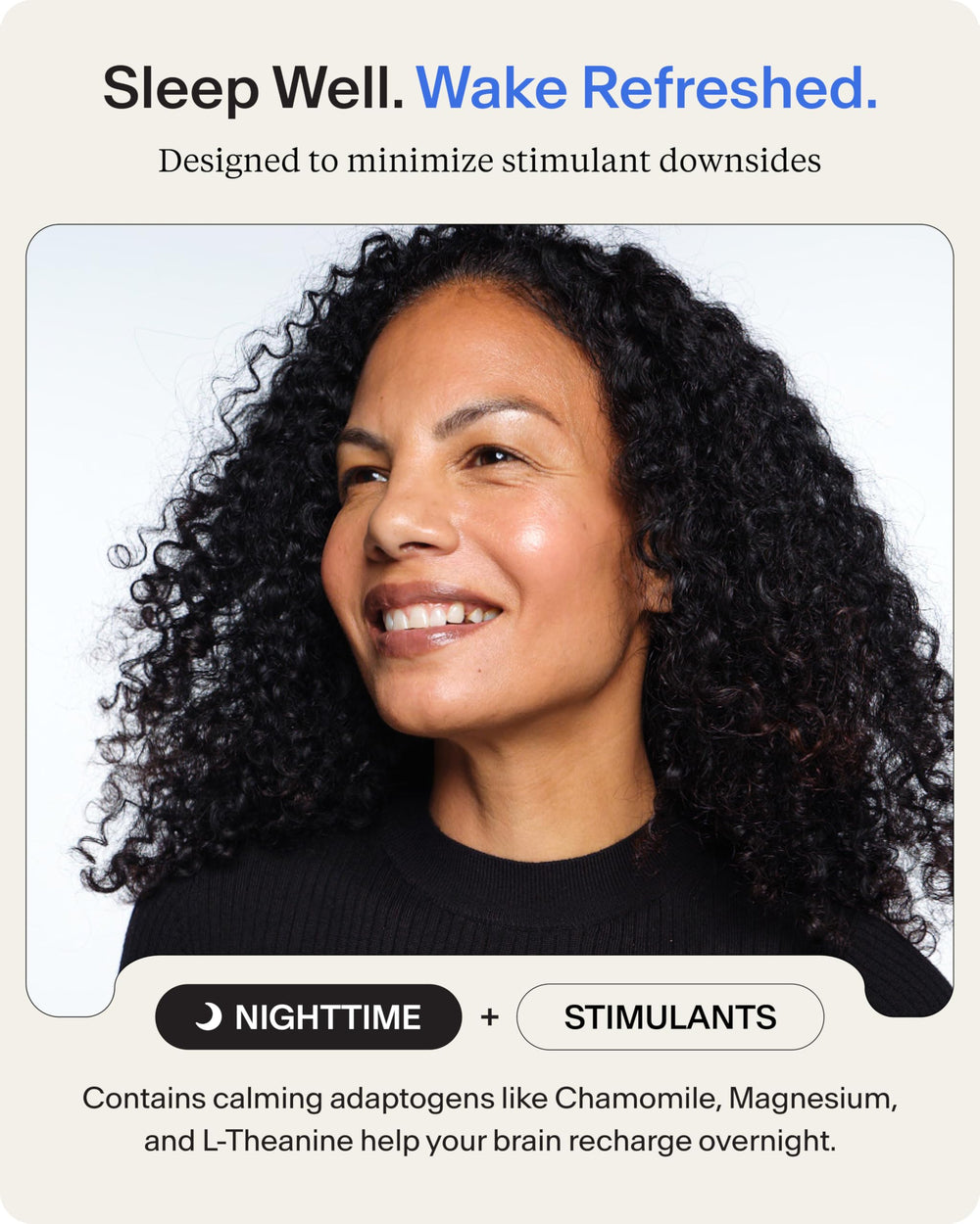 Stasis Daytime label highlights CoQ10 and Rhodiola for energy and mood.