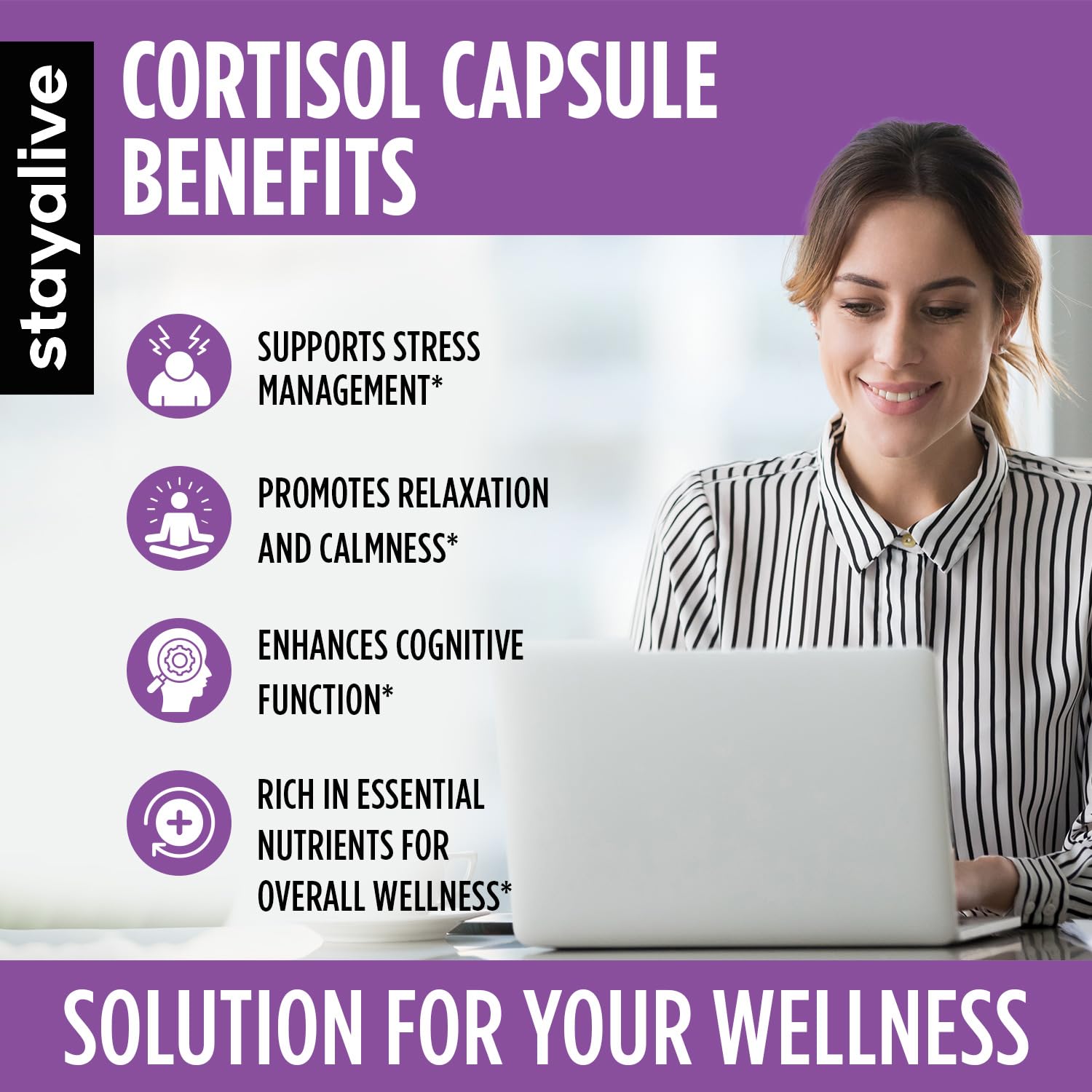 Two capsules serving size for daily cortisol support