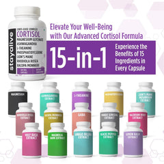 Magnesium Glycinate and Ashwagandha ingredients for cortisol support