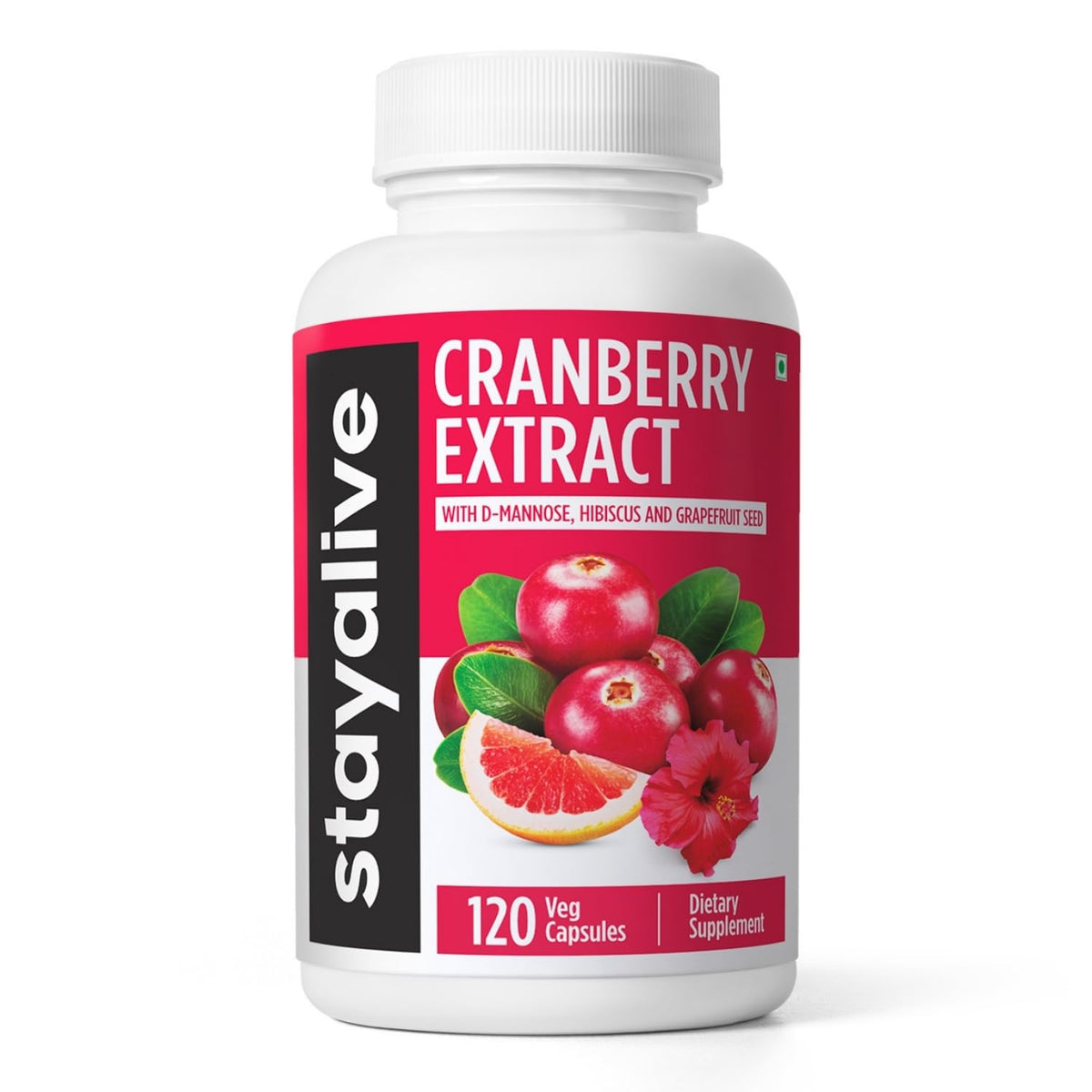 STAY ALIVE Cranberry Pills 1000mg with D-Mannose, Hibiscus and Grapefruit Seed Extract - capsules