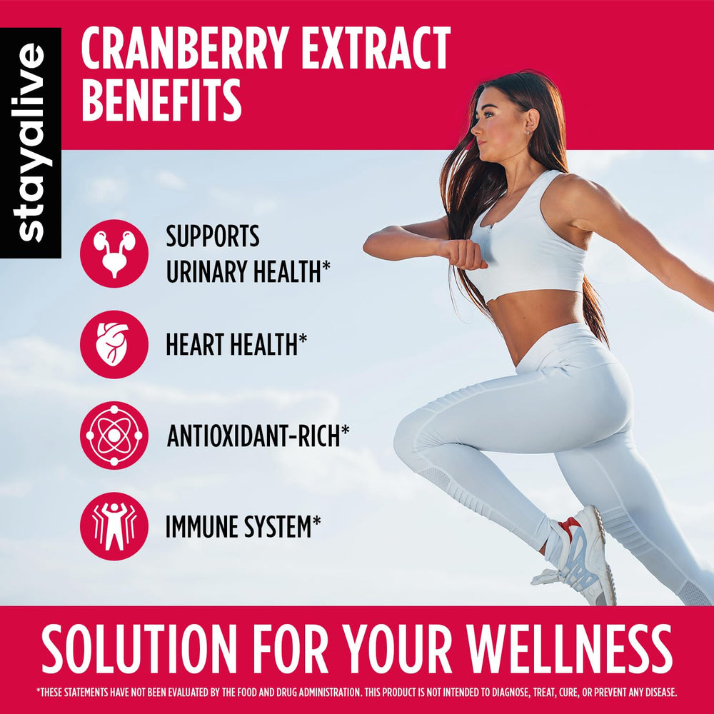 Close-up of cranberry pills with D-Mannose and hibiscus blend
