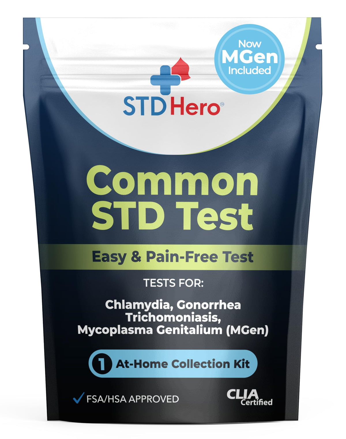 STD Hero at-home test kit for women and men — front view