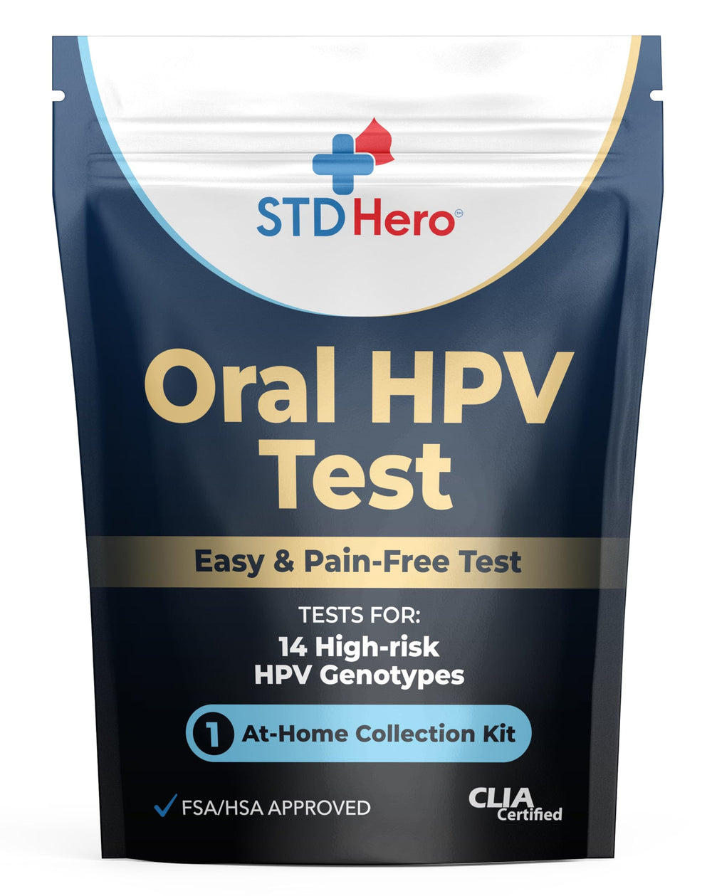STD Hero Oral HPV Test Kit for Women and Men — at-home oral rinse collection