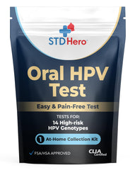 STD Hero Oral HPV Test Kit for Women and Men — at-home oral rinse collection