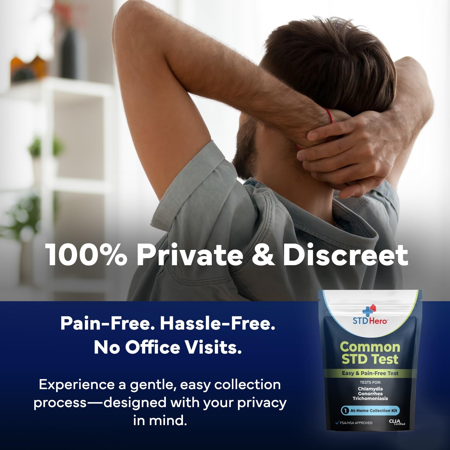 Private at-home collection process with urine sample