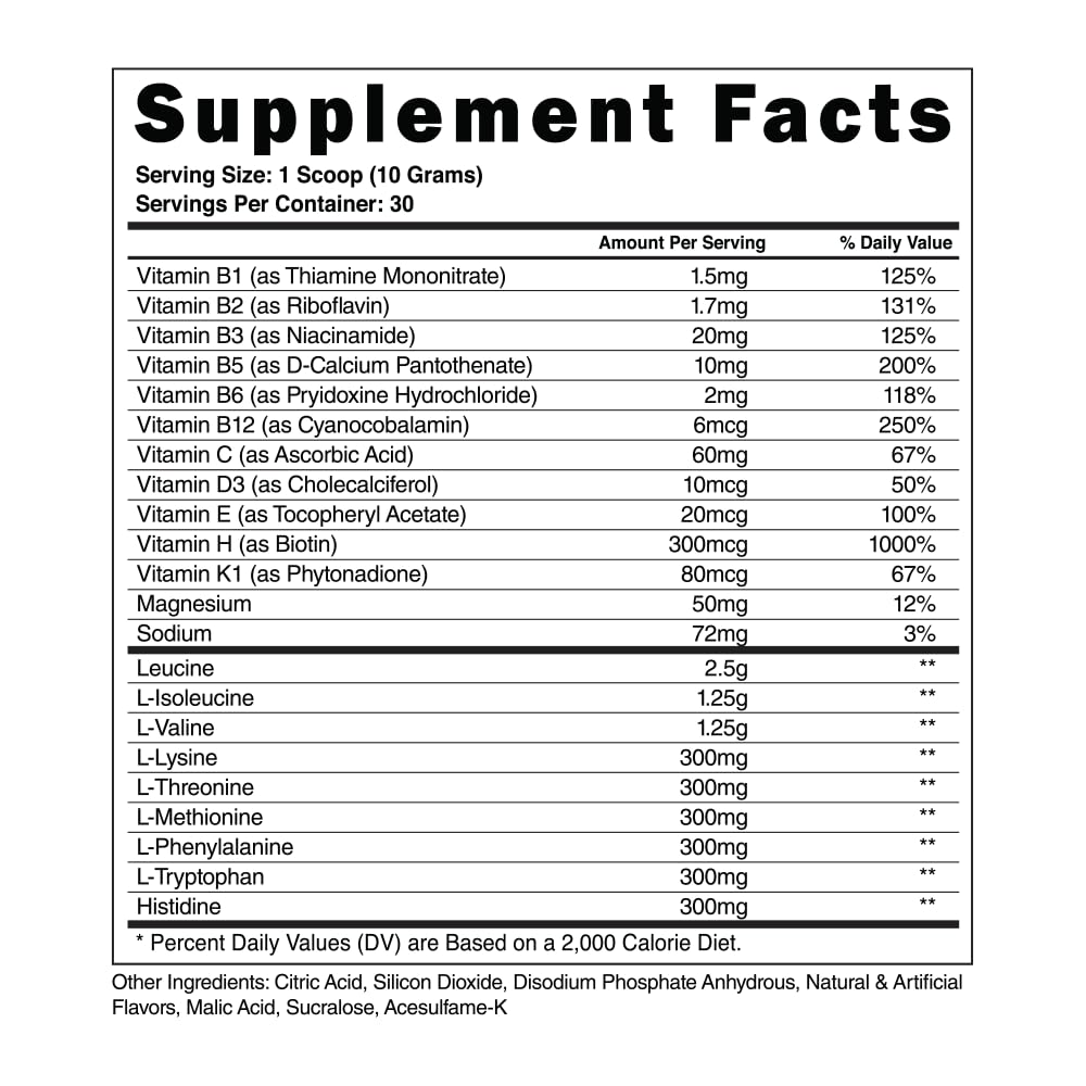 BCAA EAA powder 2:1:1 ratio aiding lean muscle growth