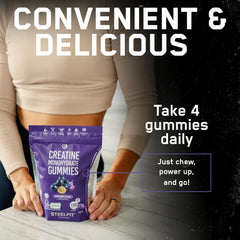 Graphic illustrating wellness and athletic benefits of gummies