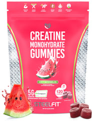 SteelFit Creapure Creatine Monohydrate Gummies bottle with Juicy Watermelon label
