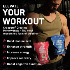 Front view of SteelFit Creapure Creatine Monohydrate Gummies packaging showing 120 gummies