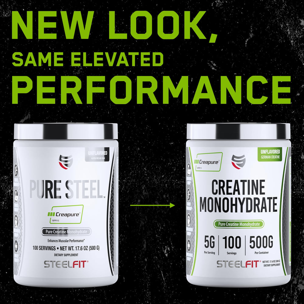 Unflavored Creapure Creatine Monohydrate powder in a scoop