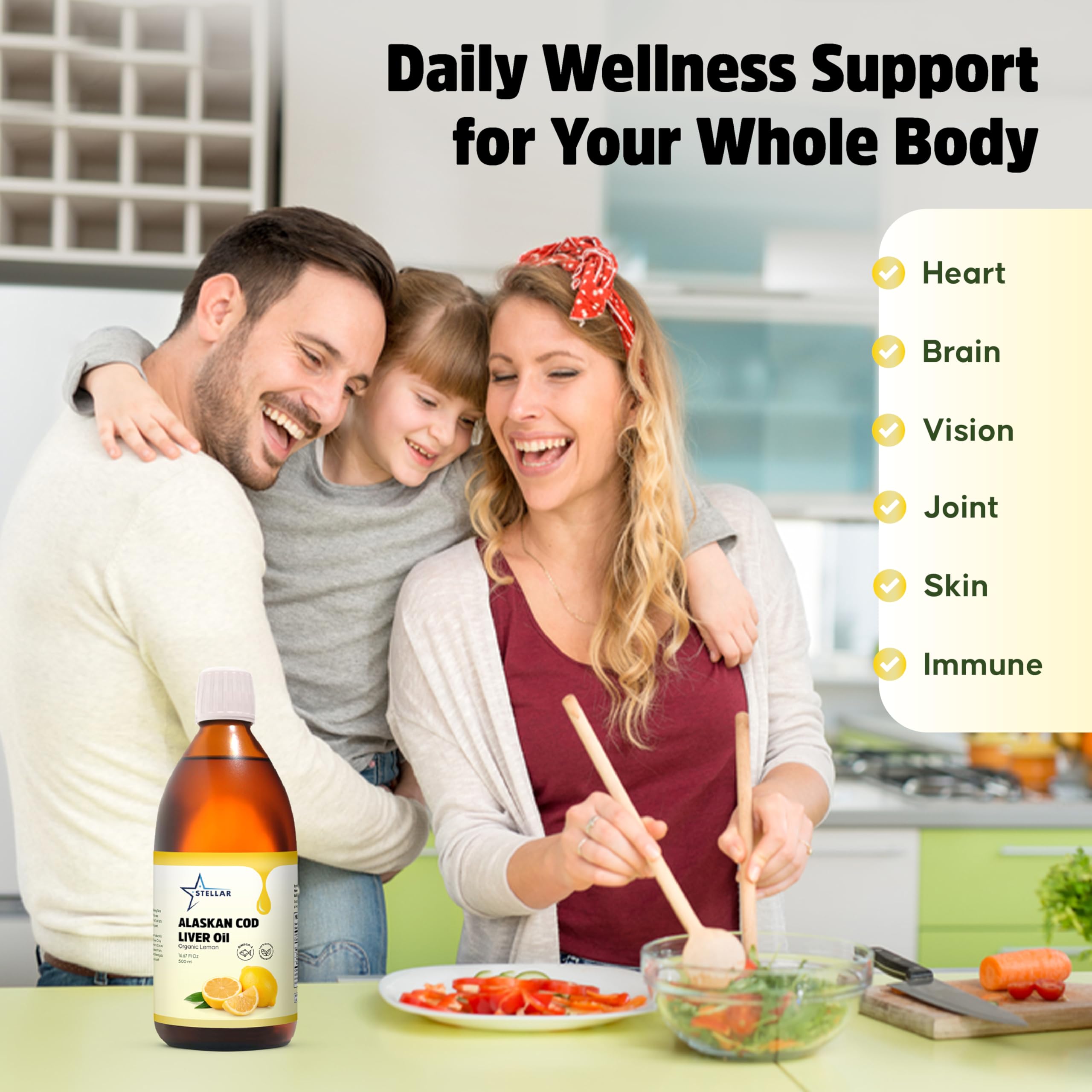Capsules of Stellar Alaskan Cod Liver Oil with lemon flavor