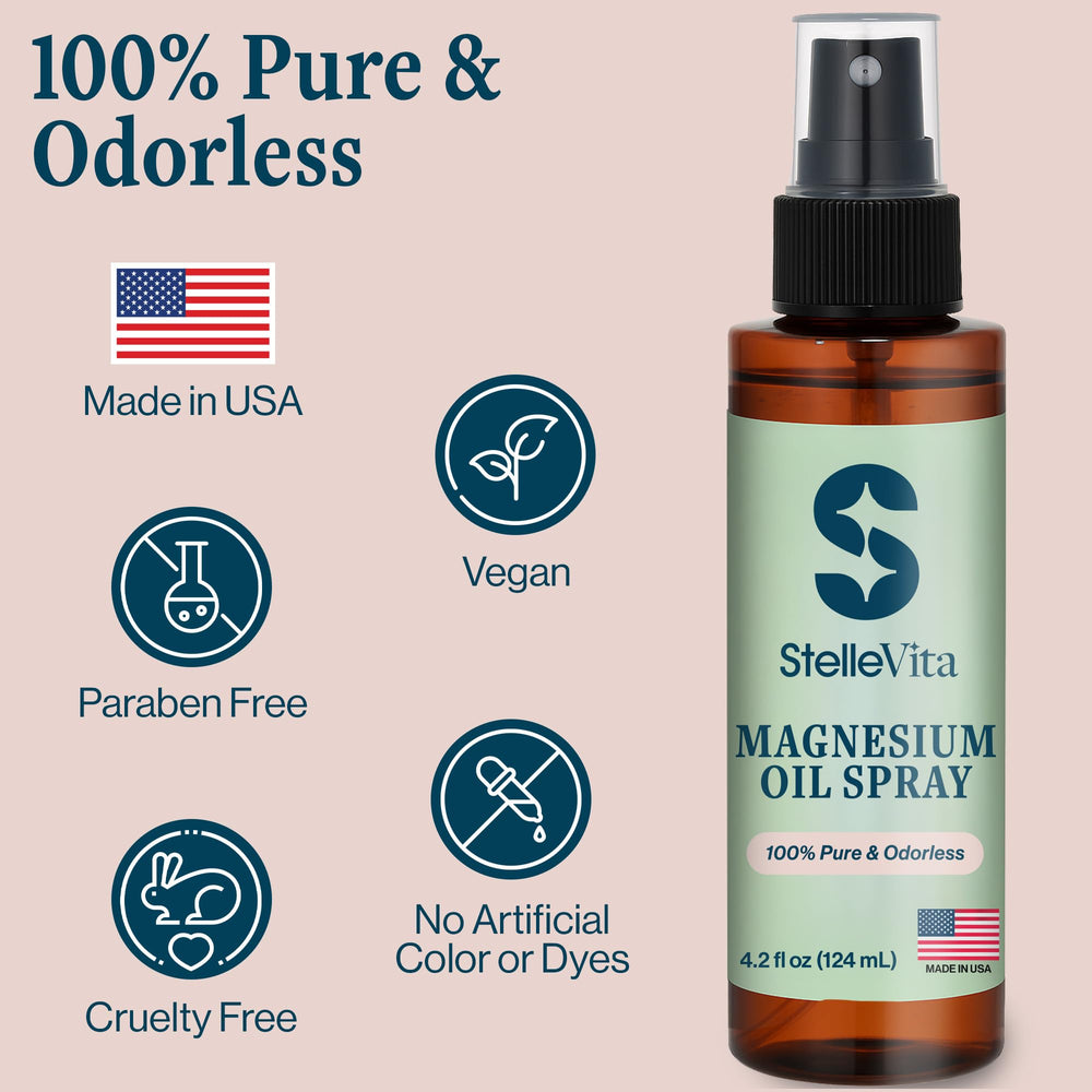 StelleVita Pure Magnesium Oil Spray proudly made in the USA.