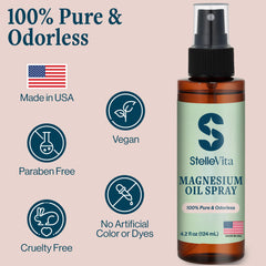 StelleVita Pure Magnesium Oil Spray proudly made in the USA.