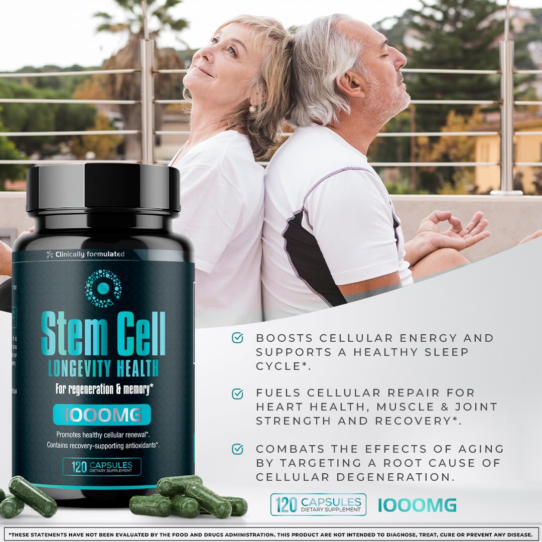 Close-up of Aura Vitamins Stem Cell 1000mg label