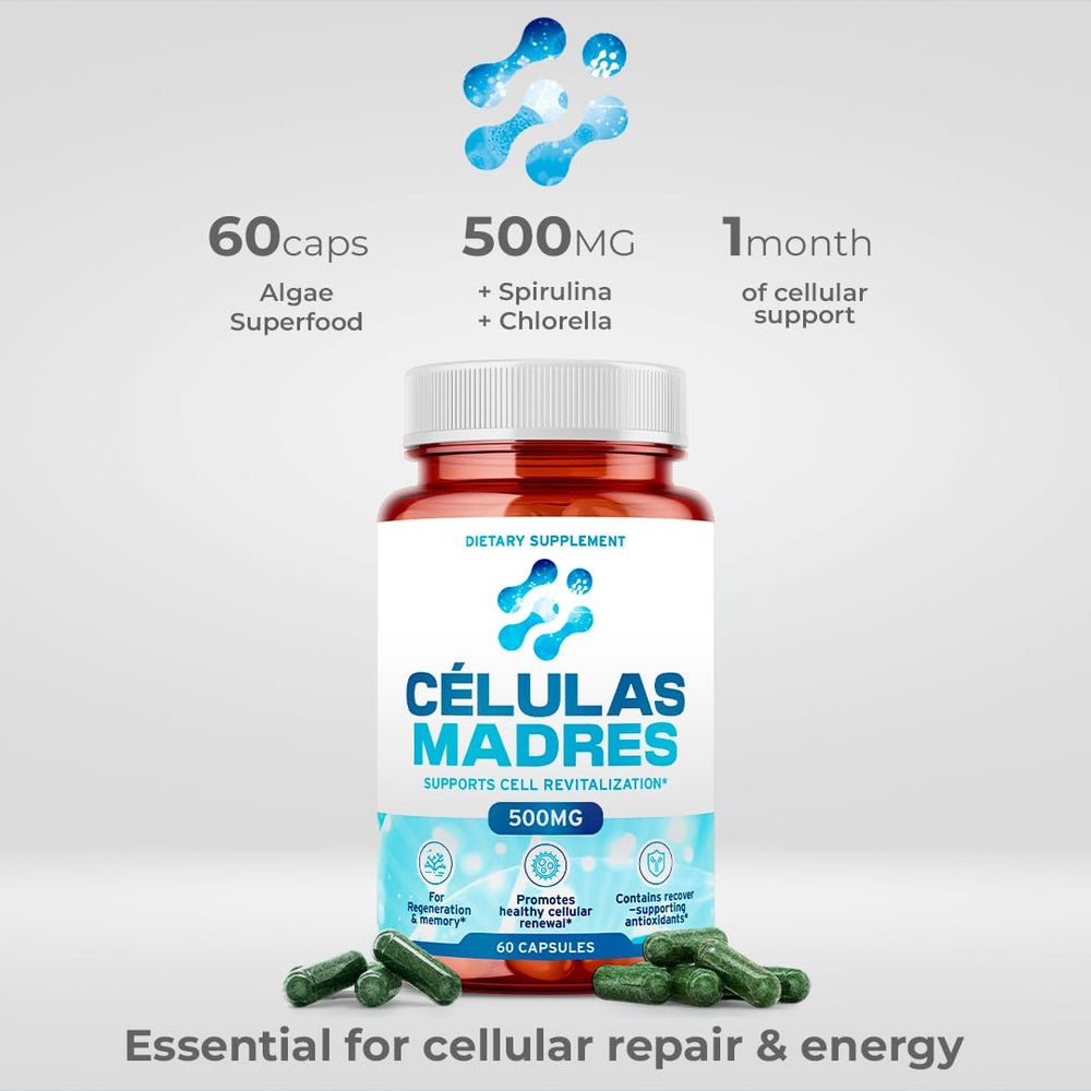 Spirulina and Chlorella ingredients background