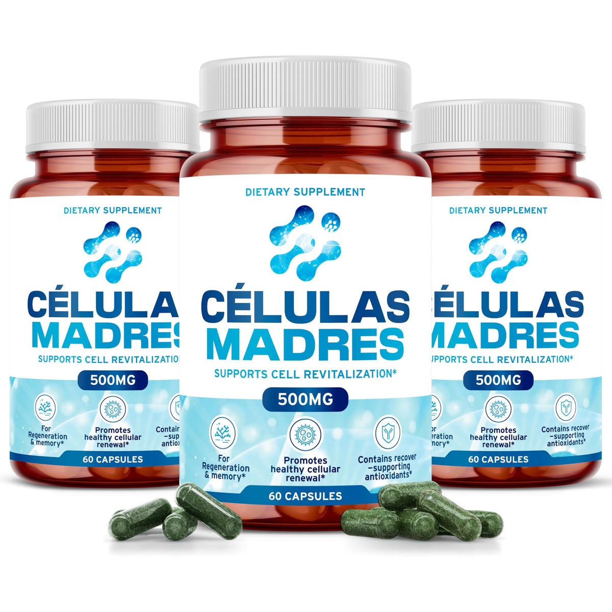 Stem Cell Supplements 500mg bottle with 180 capsules – Celulas Madre
