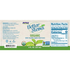 Organic stevia liquid sweetener by NOW Foods, 8 oz