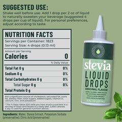 Close-up of Natrisweet Stevia Liquid Drops 8oz bottle