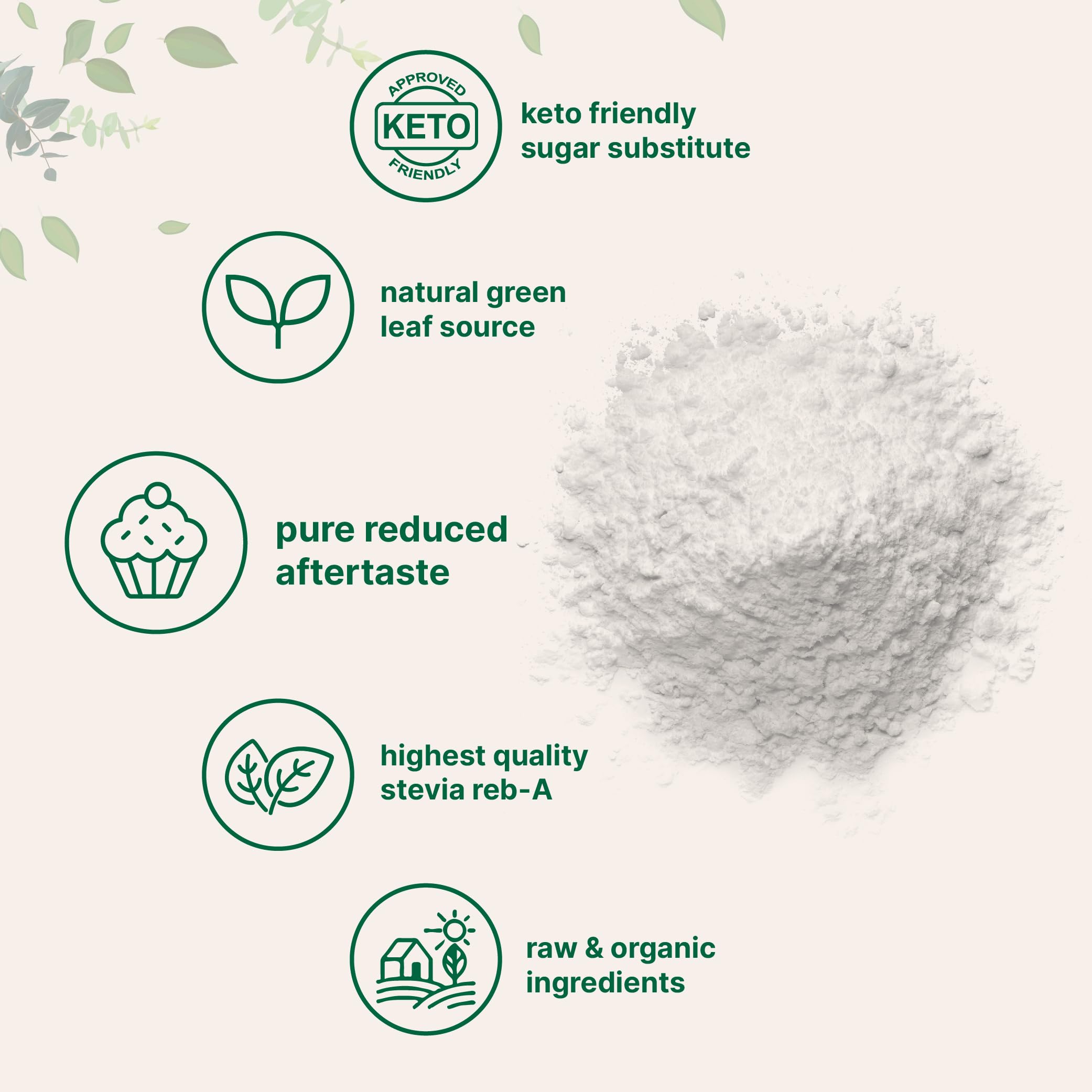 Included scoop for precise measurement of stevia powder