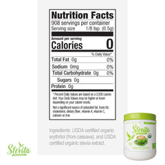USDA Organic seal on Stevita Stevia jar