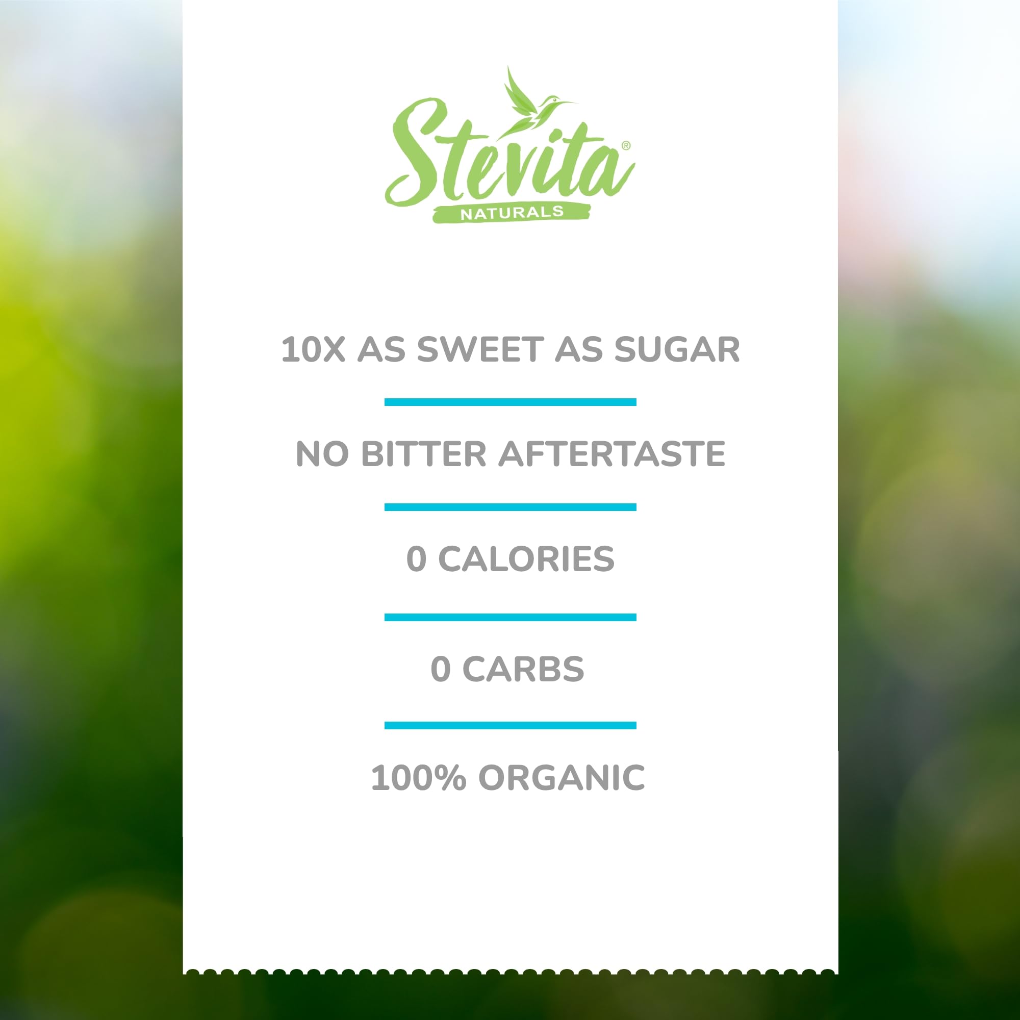 Close-up of Stevita Organic Stevia and erythritol blend