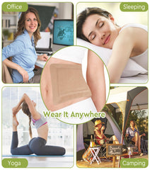 Wearable castor oil pack wrap showing proper size and fit