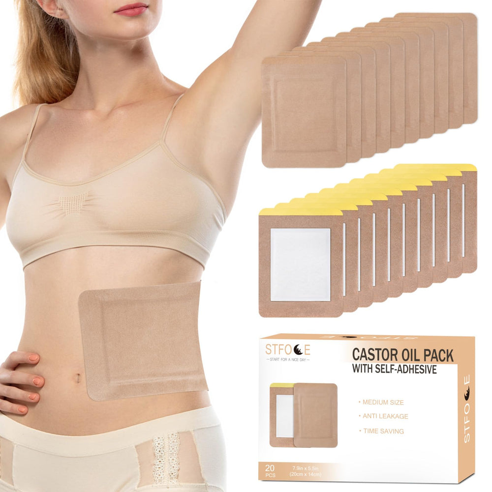 Front view of STFOCE Castor Oil Pack Wrap 20pcs