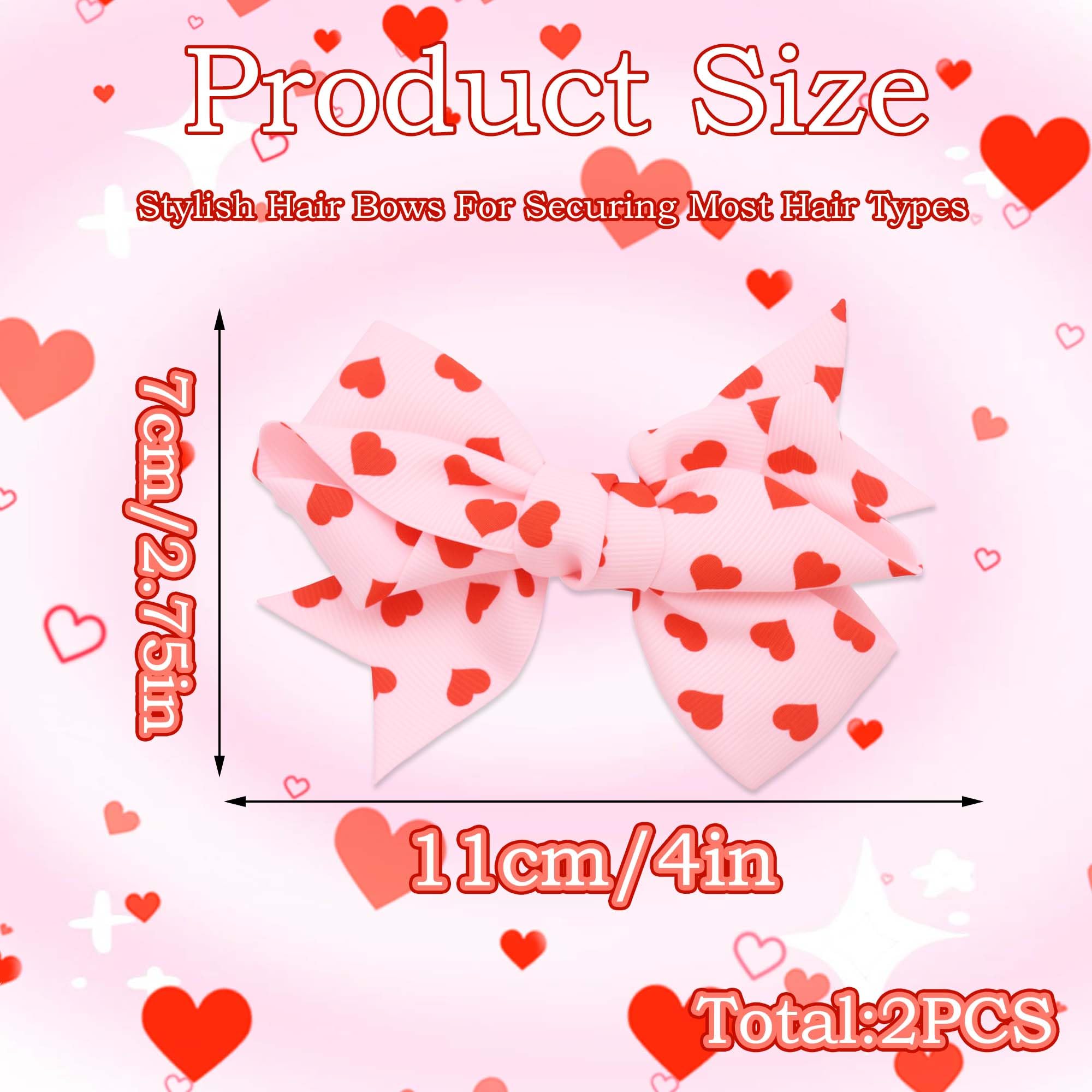 STGDAK 4-inch heart bow clip secures buns and braids all day.