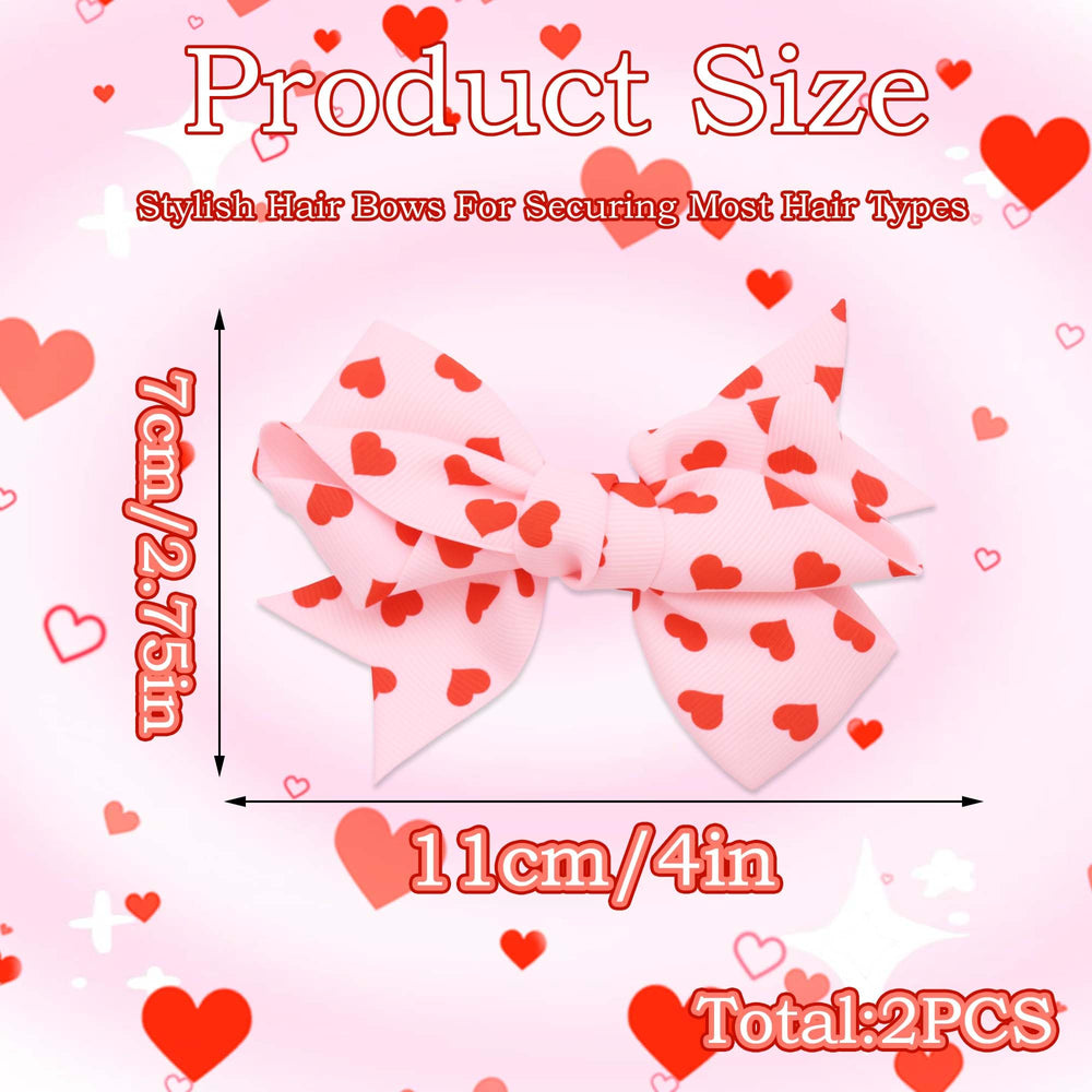 STGDAK 4-inch heart bow clip secures buns and braids all day.