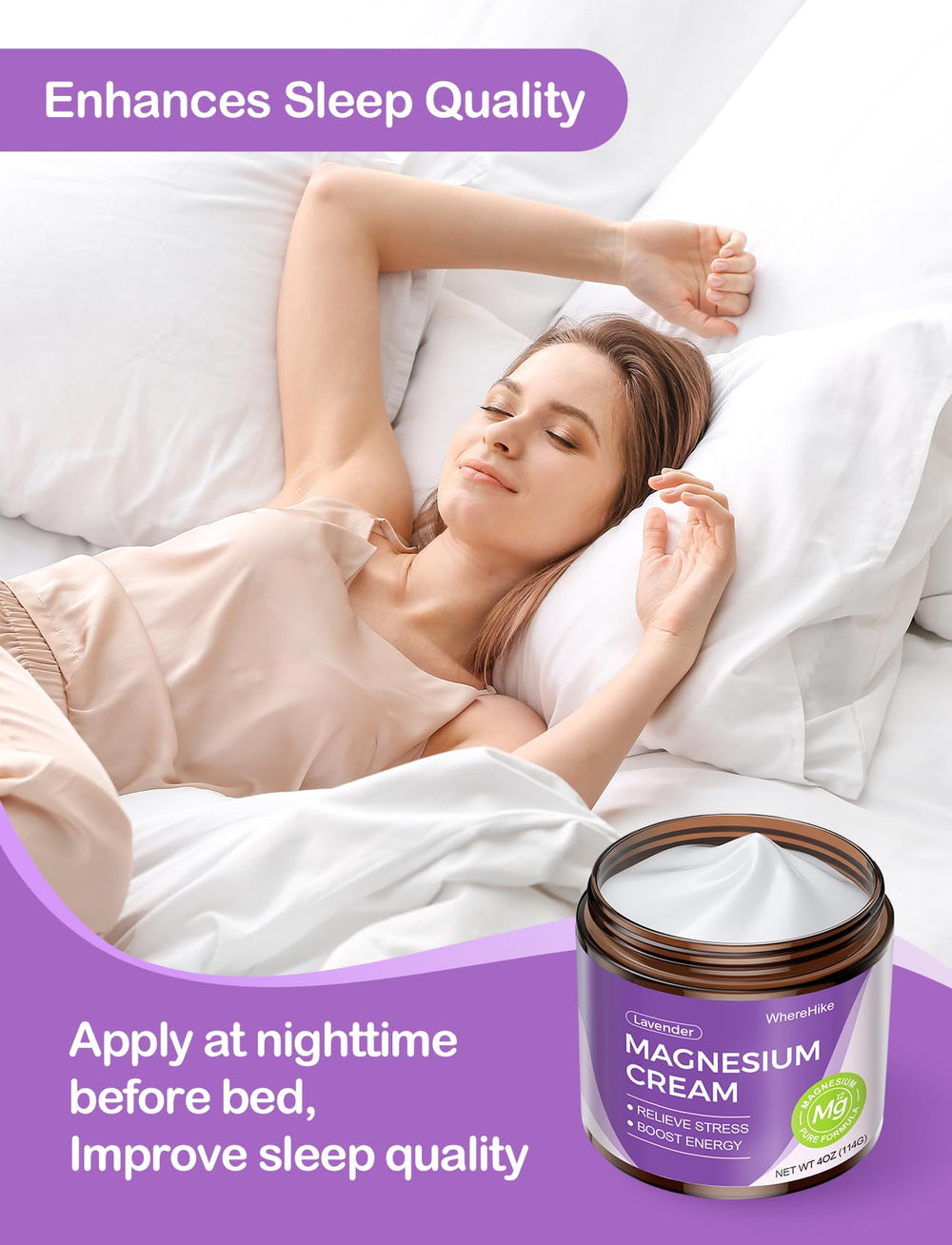Natural ingredients label of stilip magnesium cream