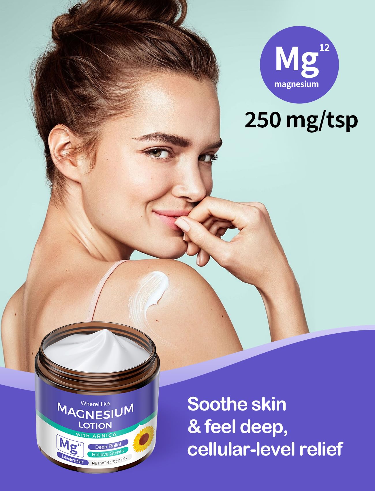 Natural ingredients label on Stilip Magnesium Lotion