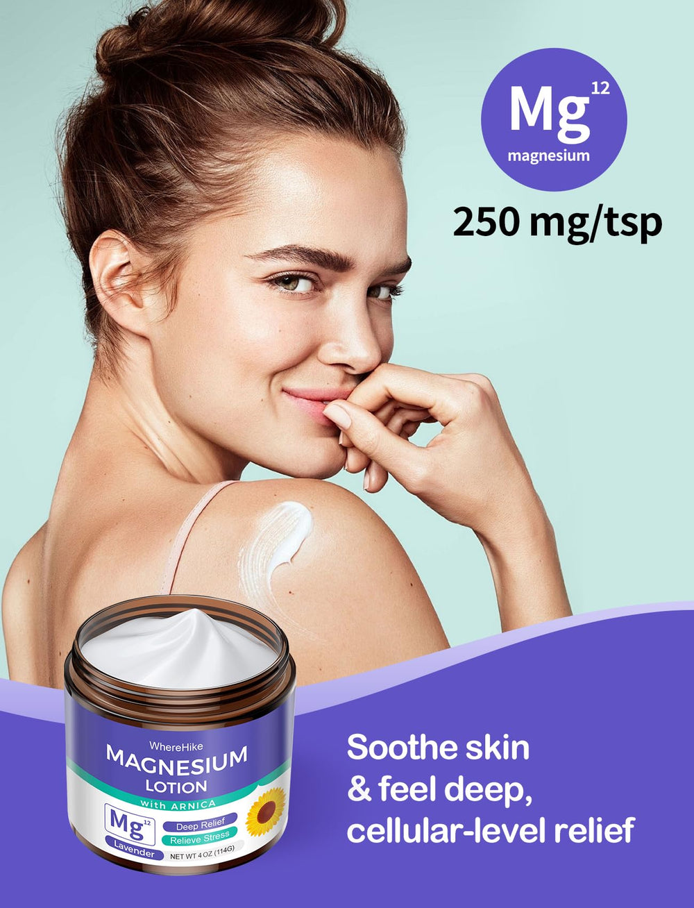 Natural ingredients label on Stilip Magnesium Lotion