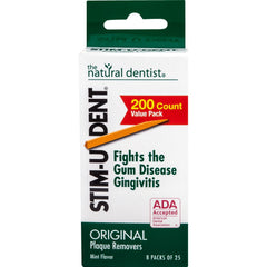 Close-up of STIM-U-DENT Mint plaque removers