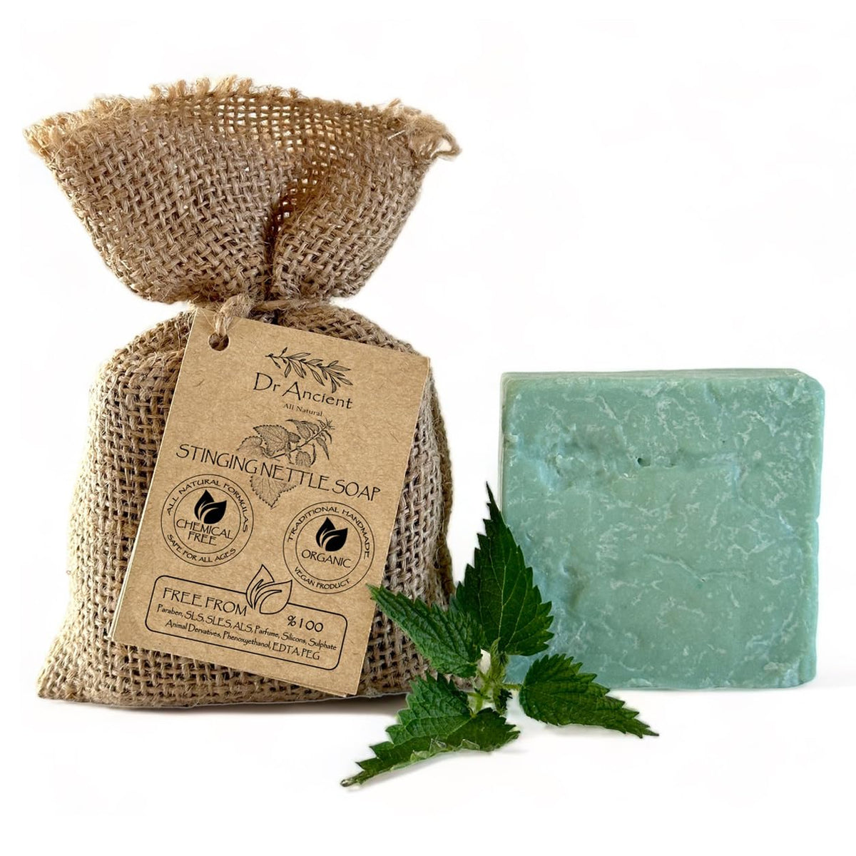 Stinging nettle soap bar - handmade close-up