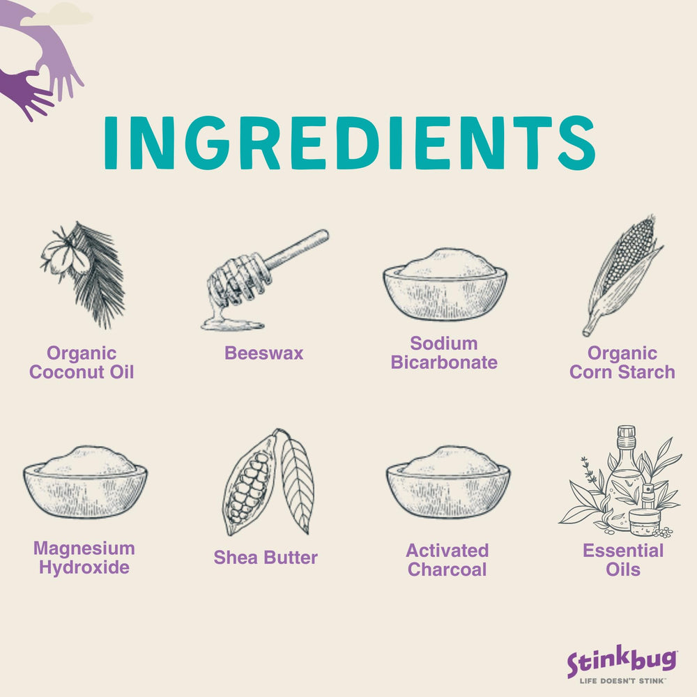 Activated charcoal formula in Stinkbug Naturals deodorant