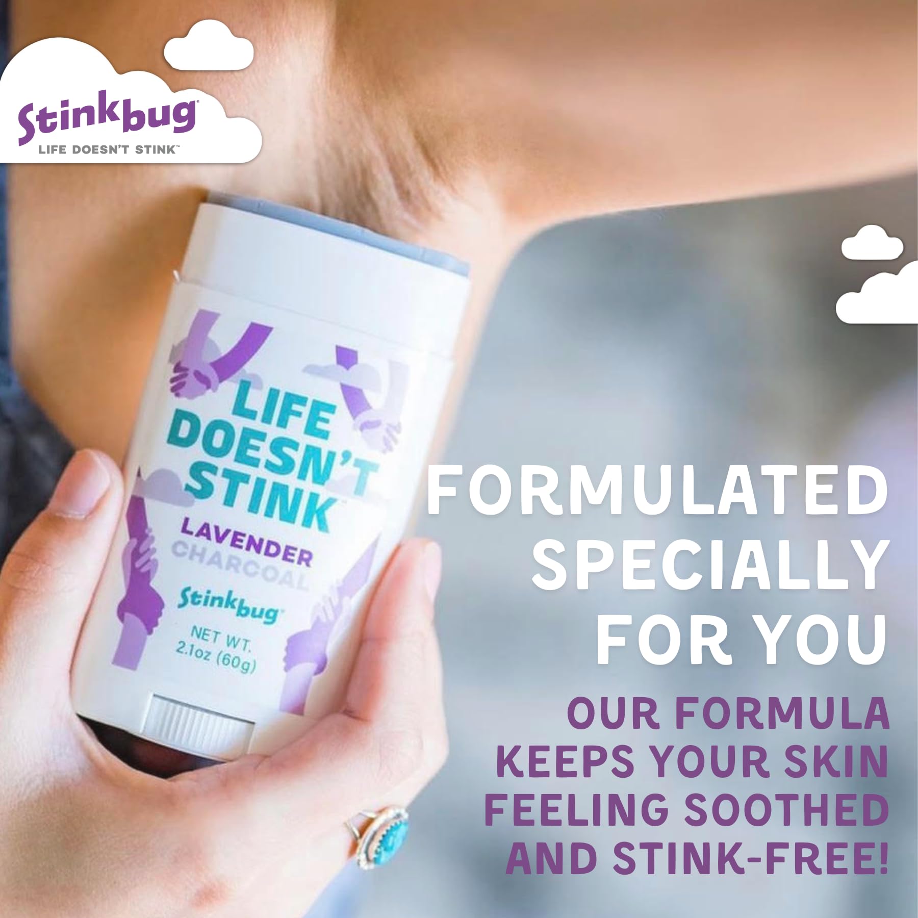 Organic coconut oil moisturizes and supports odor control in Stinkbug Naturals