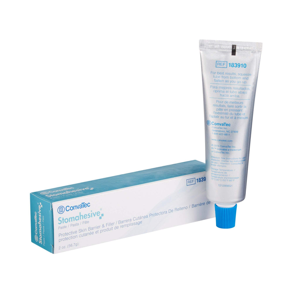 Stomahesive Convatec barrier paste tube provides skin protection around the stoma for ostomy care