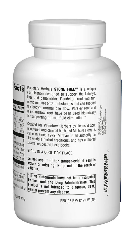 Herbal ingredients list including turmeric, desmodium, dandelion