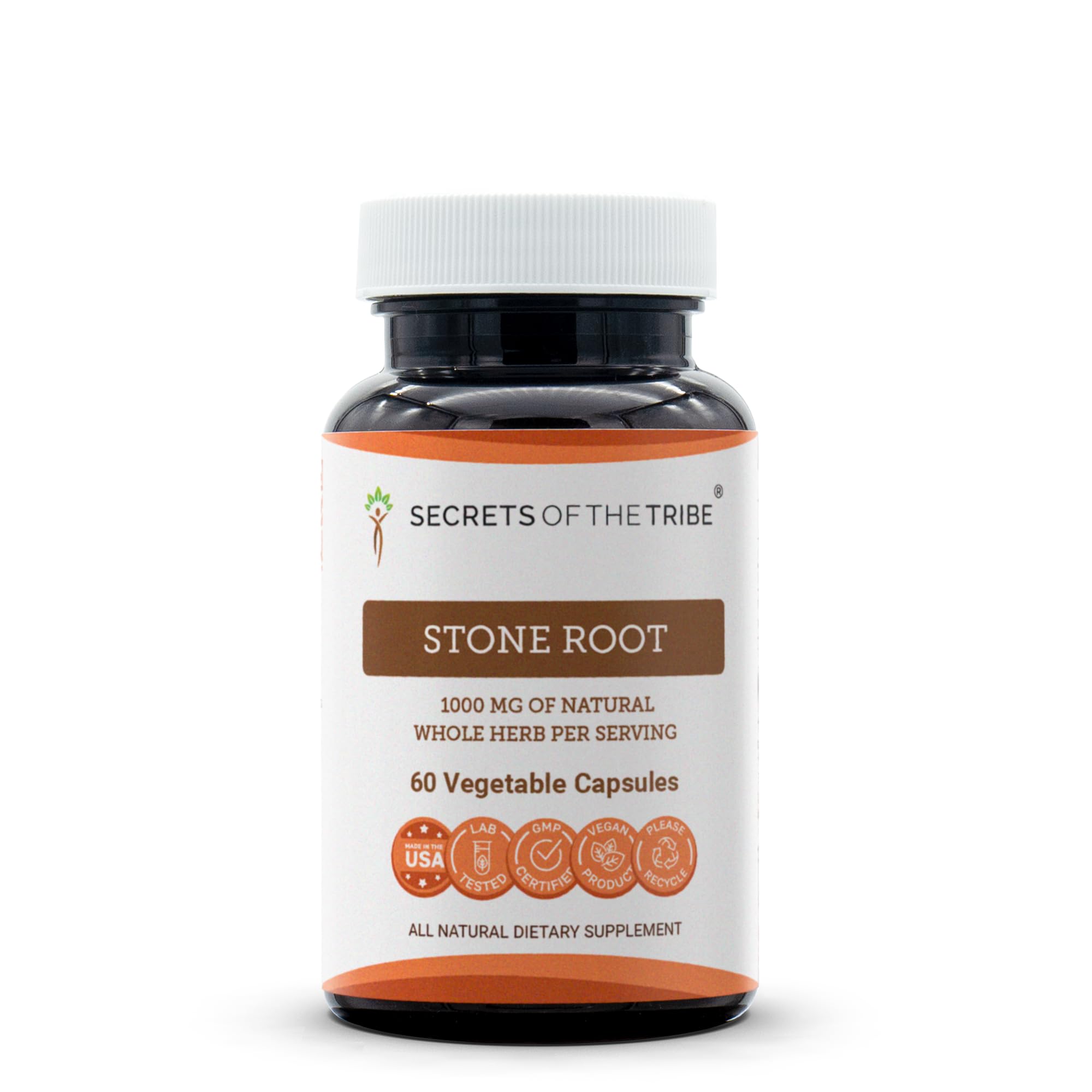 Sealed bottle of Secrets of the Tribe Stone Root 60 capsules