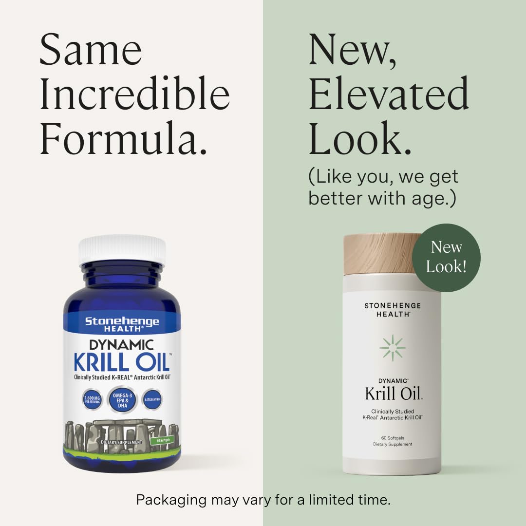 Stonehenge Health Dynamic Krill Oil softgels closeup; smooth texture with no fishy aftertaste.
