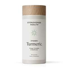 Stonehenge Health Dynamic Turmeric bottle front with ginger for daily wellness.