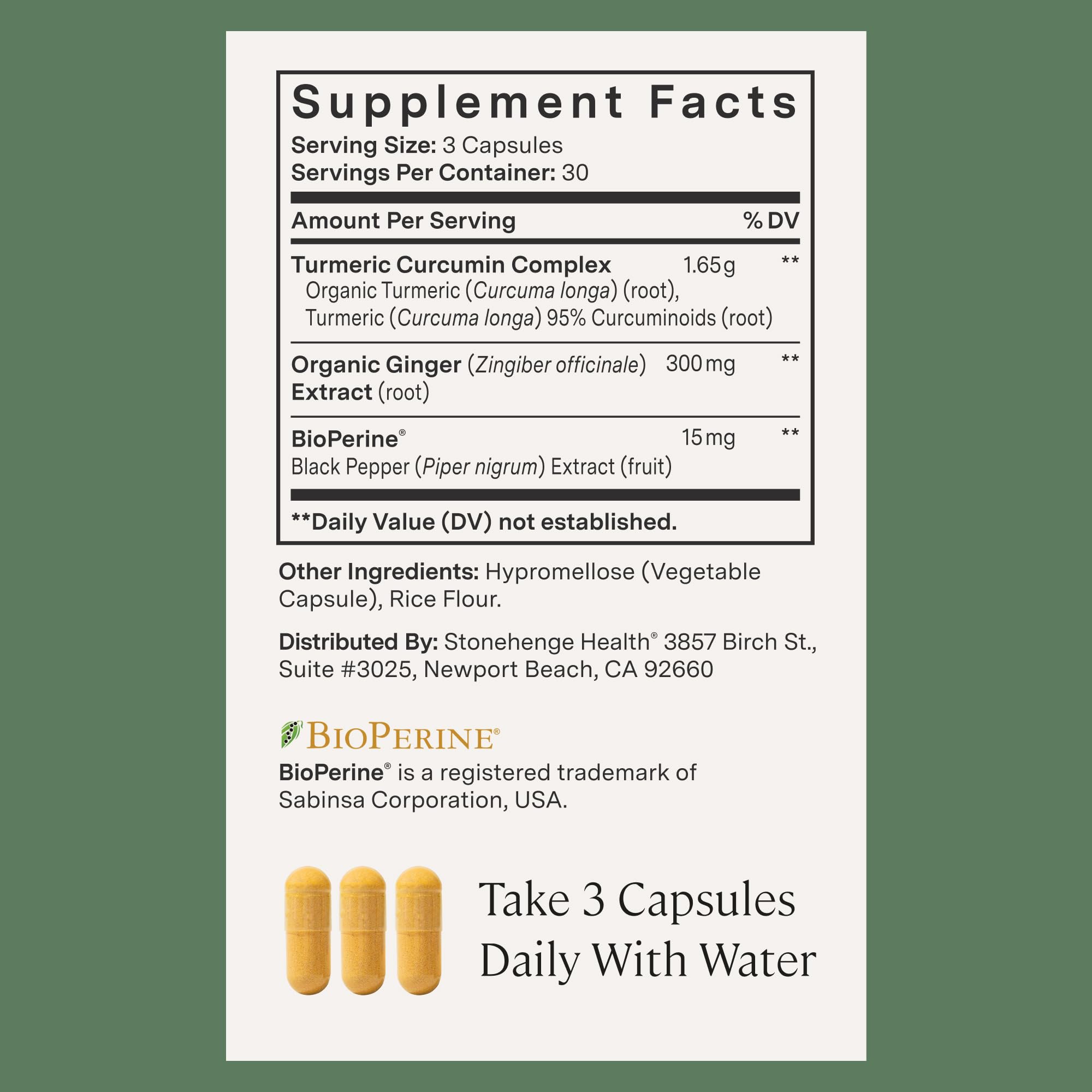Stonehenge Health Dynamic Turmeric packaging box highlighting USA-made quality.