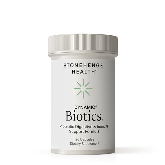 Dynamic Biotics bottle showing 55 Billion CFU and 16 strains