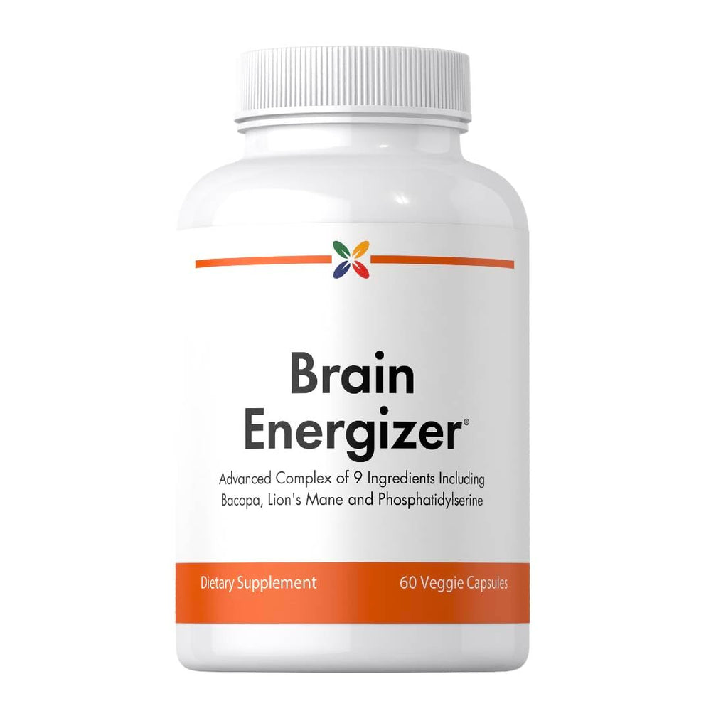 Stop Aging Now Brain Energizer bottle with 60 veggie capsules