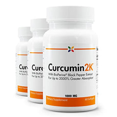 Three bottle pack of Stop Aging Now Curcumin2K with Bioperine