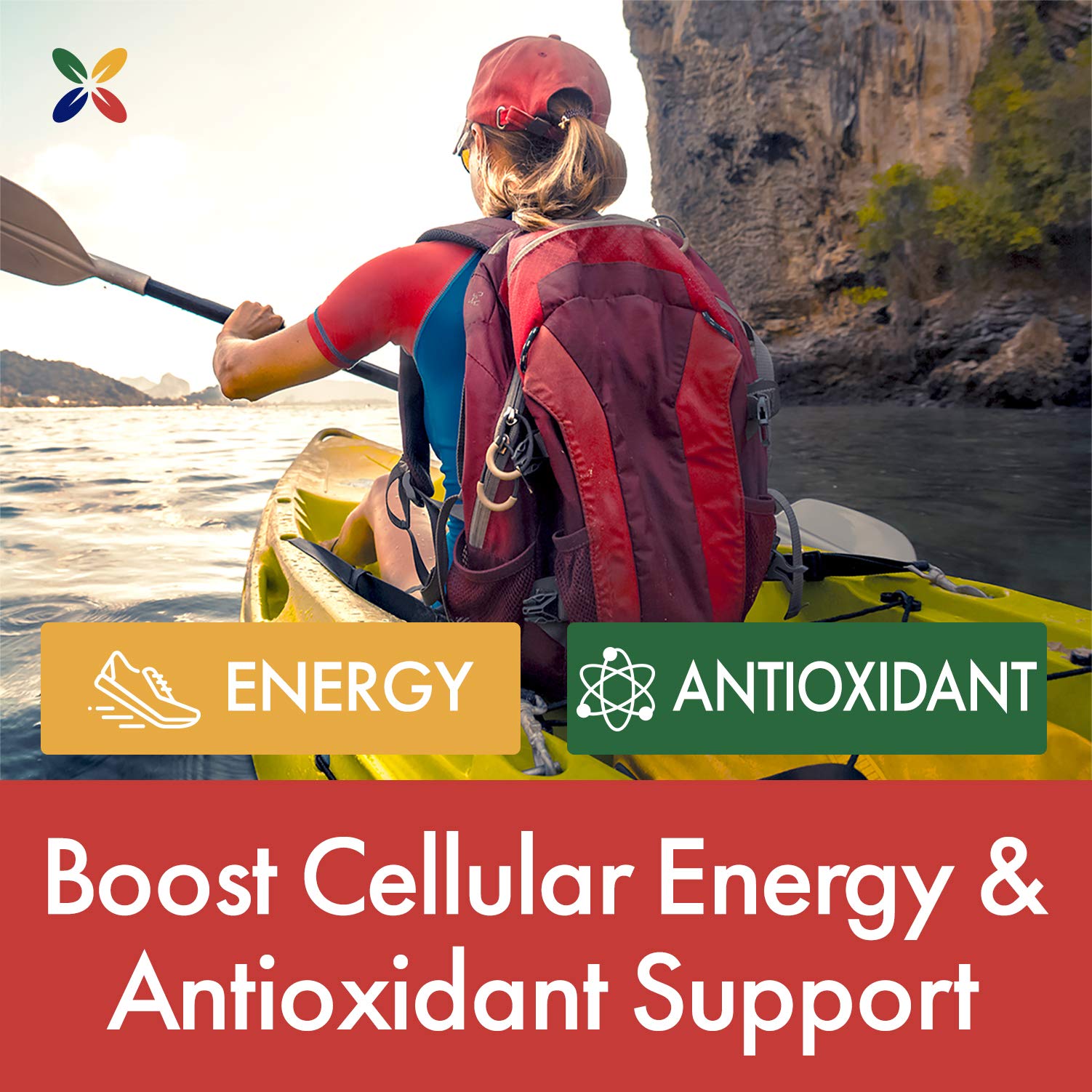 Healthy aging concept with supplements and clock imagery