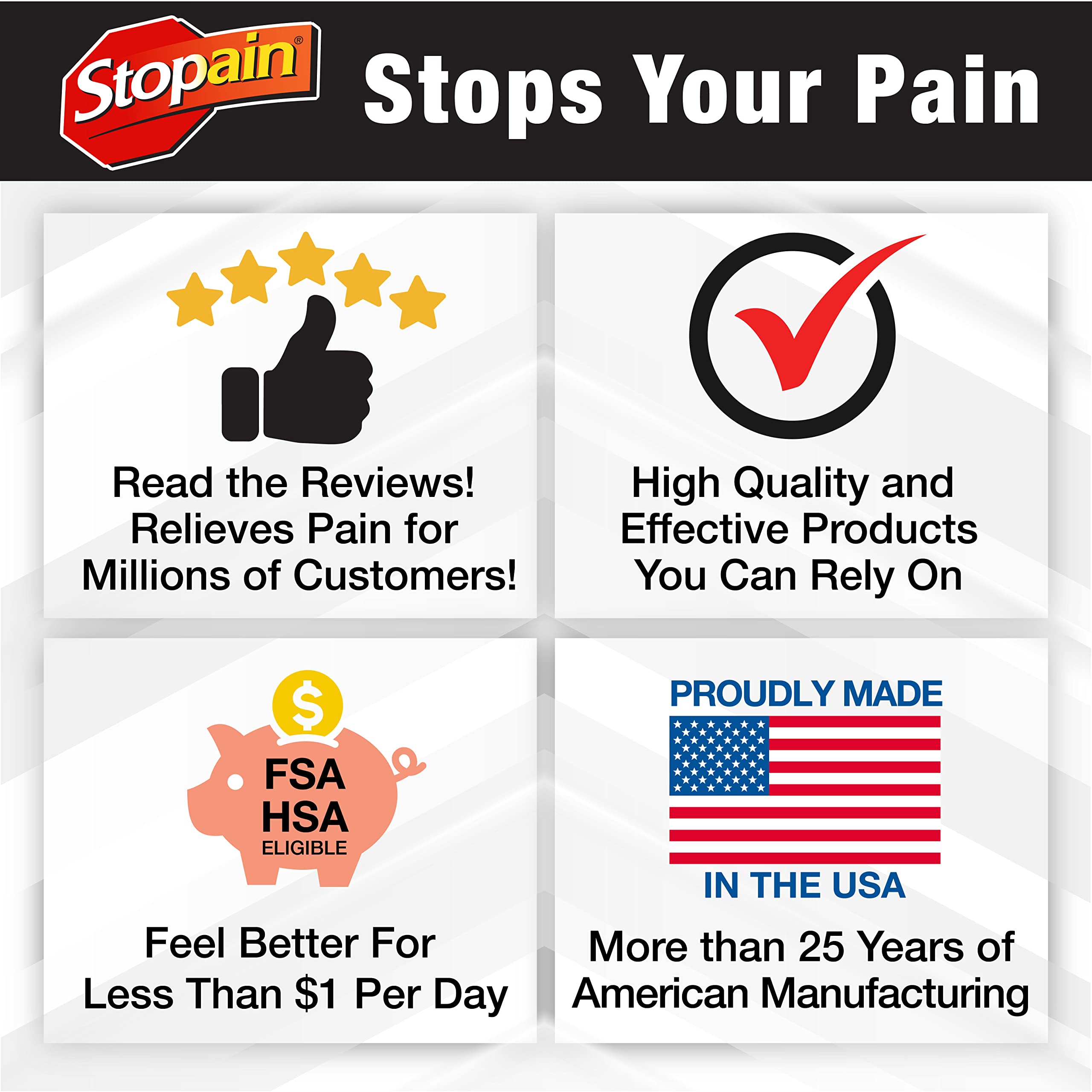 Stopain Migraine Gel Pump packaging front highlights two-pack value and convenience.