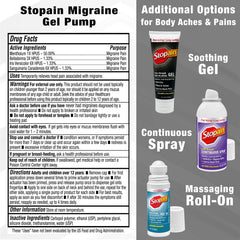 Stopain Migraine Gel Pump travel case ready for on-the-go relief.